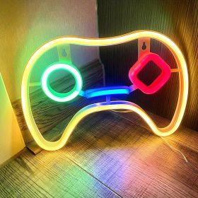 1pc, LED Gaming Neon Gaming Controller Shape LED Logo Light, Gaming Player Gift, Home Decor, Bedroom Decor, Room Decor, Indoor Decor, Wedding Decor, C (Color: Warm White, Model: Neon Sign)