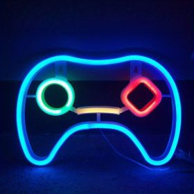 1pc, LED Gaming Neon Gaming Controller Shape LED Logo Light, Gaming Player Gift, Home Decor, Bedroom Decor, Room Decor, Indoor Decor, Wedding Decor, C (Color: Blue Tone, Model: Neon Sign)