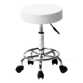 Free shipping Saddle Stool Ha Ha Feet Rotation Bar Stool YJ (Color: White)