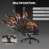 Ergonomic Gaming Chair for Adults, Comfortable Computer Chair for Heavy People, Adjustable Height Office Desk Chair with Wheels, Breathable Leather Vi