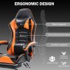 Ergonomic Gaming Chair for Adults, Comfortable Computer Chair for Heavy People, Adjustable Height Office Desk Chair with Wheels, Breathable Leather Vi