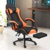 Ergonomic Gaming Chair for Adults, Comfortable Computer Chair for Heavy People, Adjustable Height Office Desk Chair with Wheels, Breathable Leather Vi